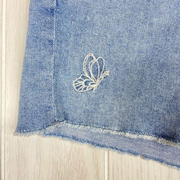 DL1961 Girls Shorts Jean Denim Lucy Embroidered Butterfly Size 16 Stretch NWT - Picture 2 of 7